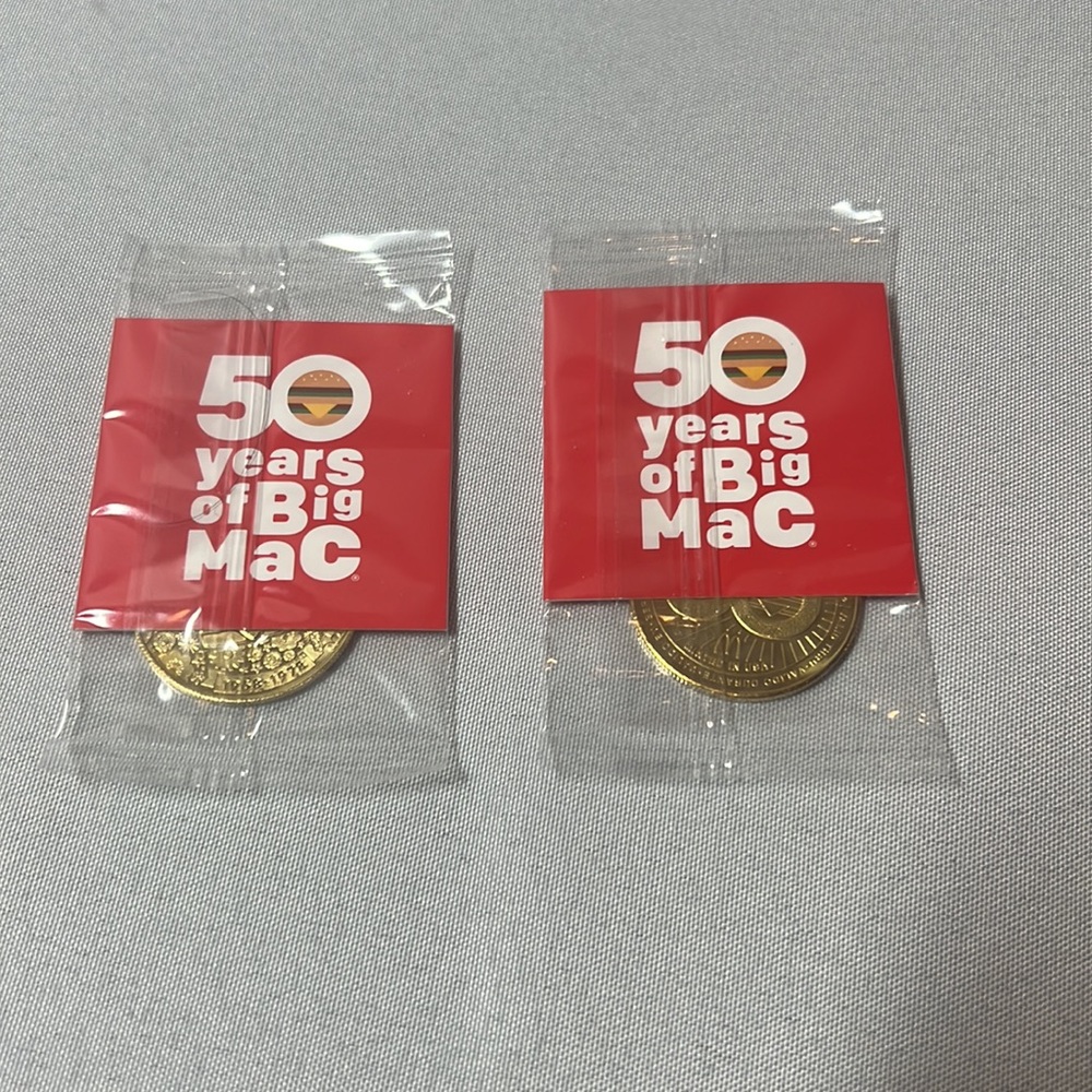 NWT 50 Years Big Mac Anniversary Coin 2 Piece Set